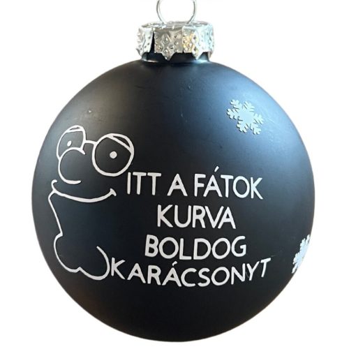 Egyedi, poénos feliratozott és mintázott üveggömb 